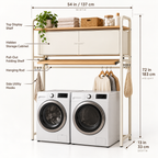 BridgeFold Over-Washer Laundry Organizer With cabinets