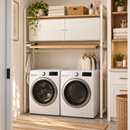 BridgeFold Over-Washer Laundry Organizer With cabinets