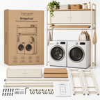 BridgeFold Over-Washer Laundry Organizer With cabinets