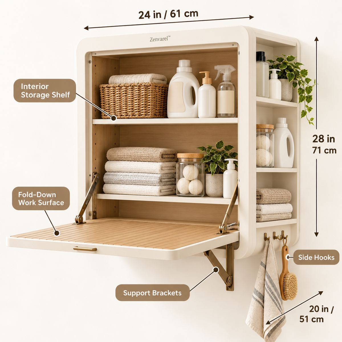 WallFold Fold-Down Laundry Station