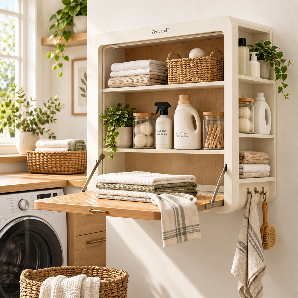 WallFold Fold-Down Laundry Station