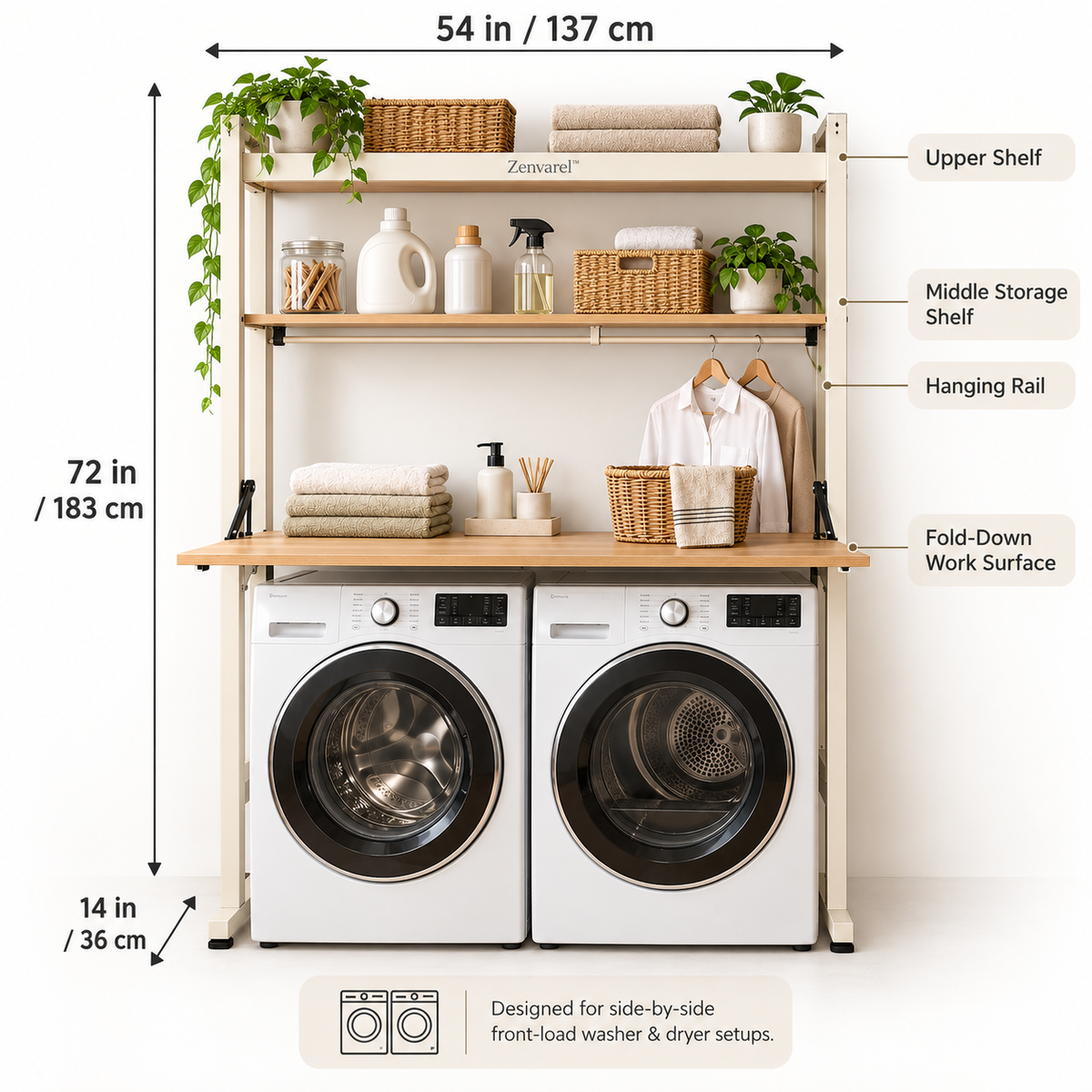 BridgeFold Over-Washer Laundry Organizer