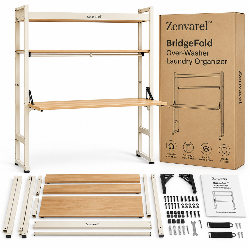 BridgeFold Over-Washer Laundry Organizer