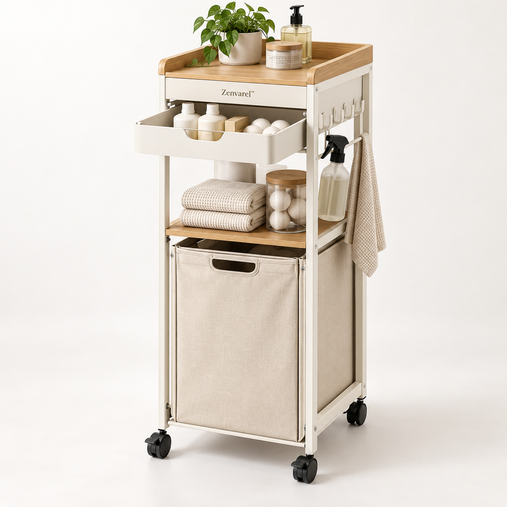 SlimGap Rolling Laundry Tower