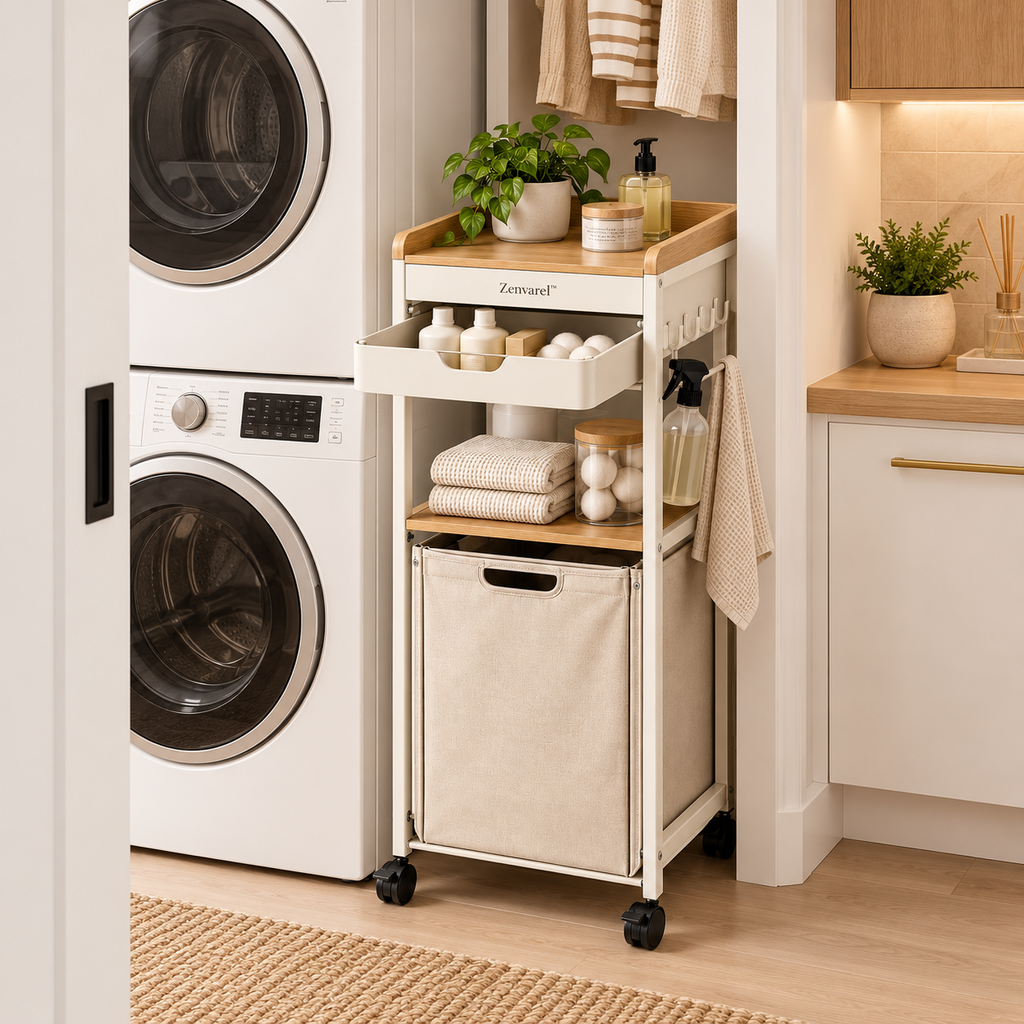 SlimGap Rolling Laundry Tower