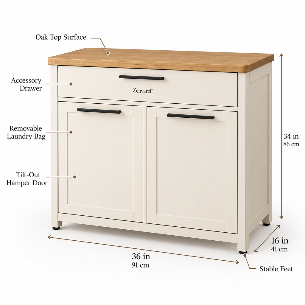 HideSort Laundry Hamper Cabinet
