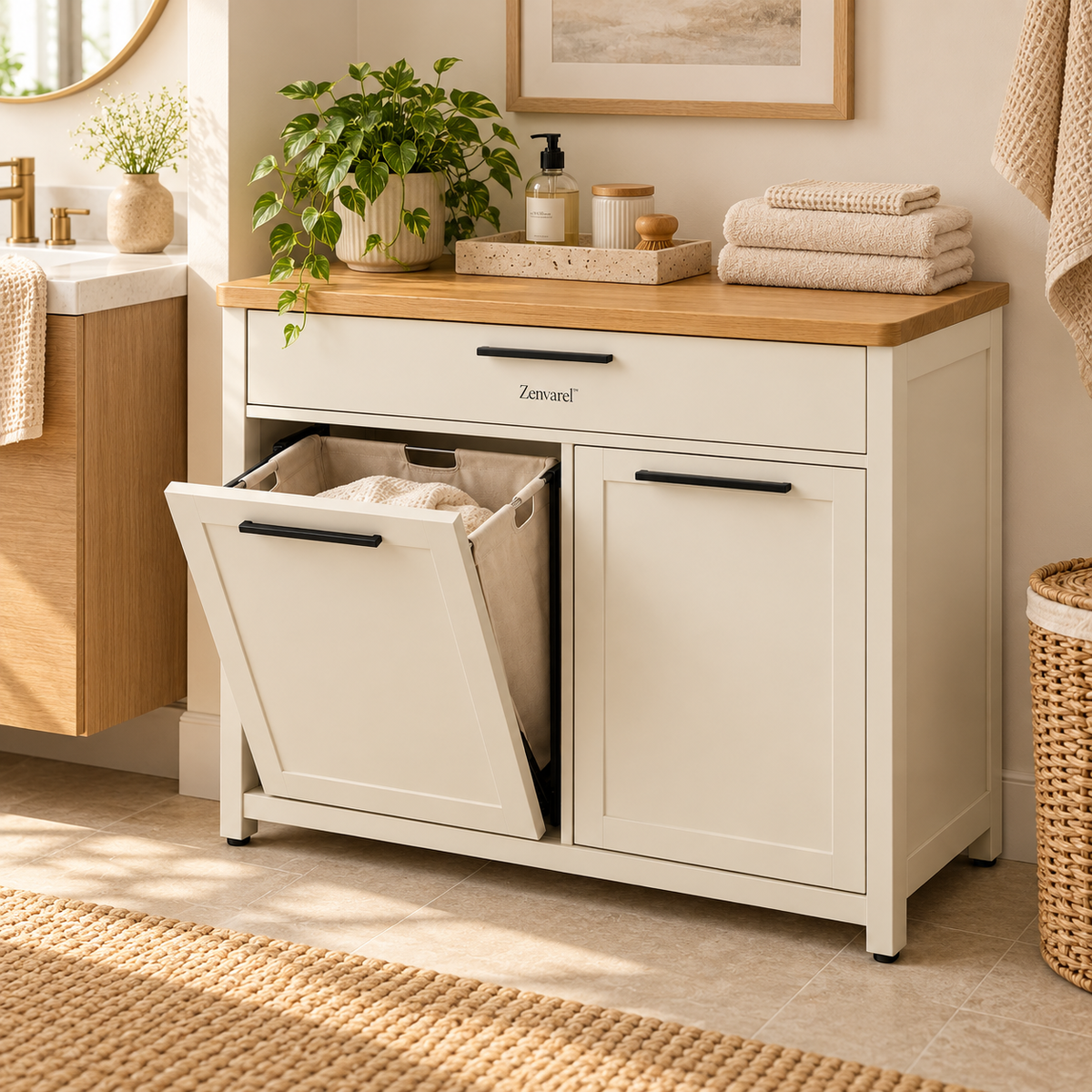 HideSort Laundry Hamper Cabinet