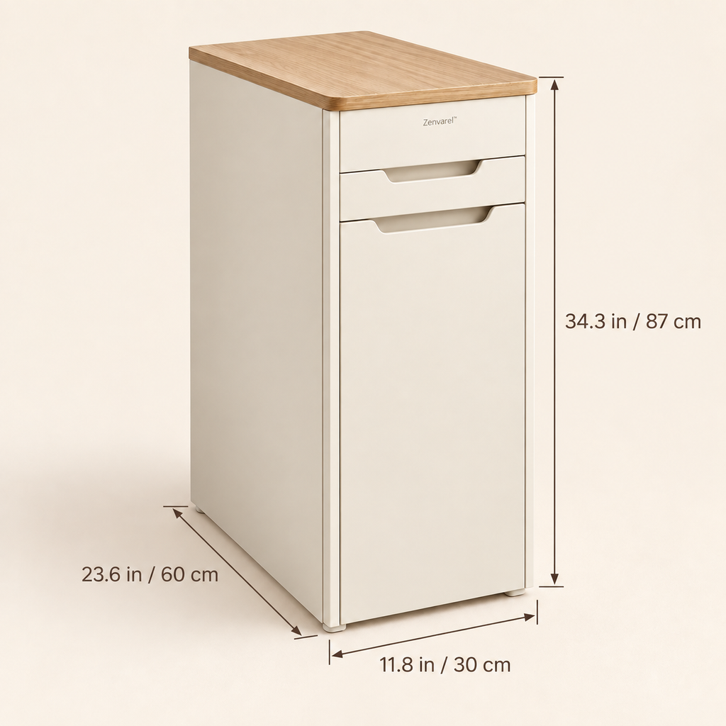 NookSort Compact Laundry Side Cabinet