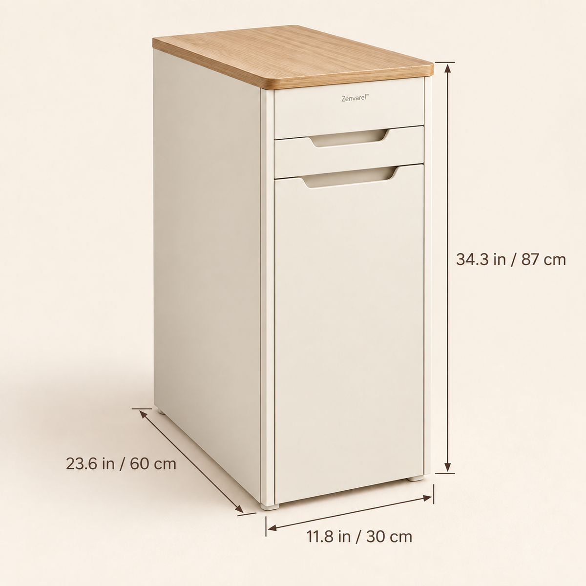 NookSort Compact Laundry Side Cabinet