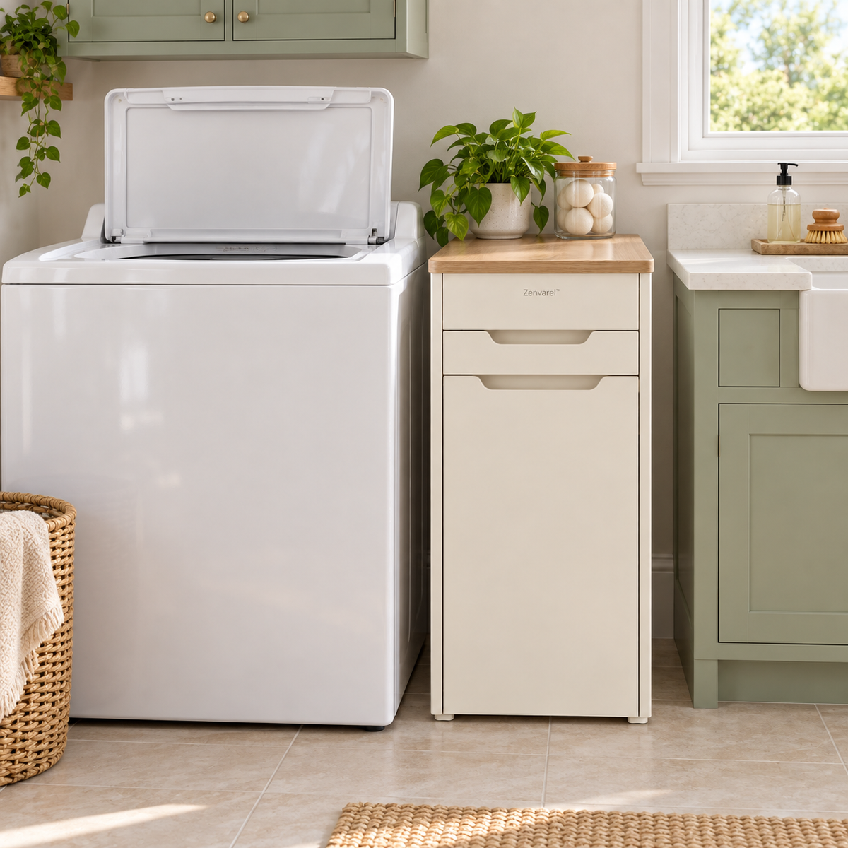 NookSort Compact Laundry Side Cabinet